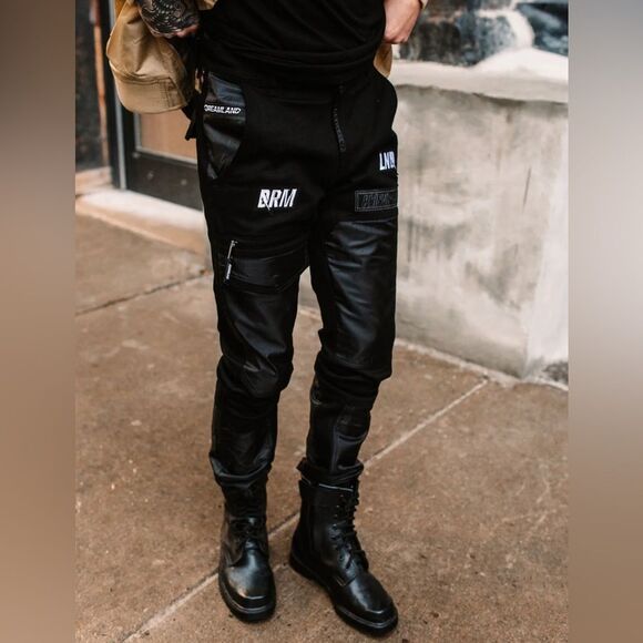 New Dreamland Snow Tech Utility Jeans Size Men’s 36W 34L Black Streetwear - Picture 6 of 8